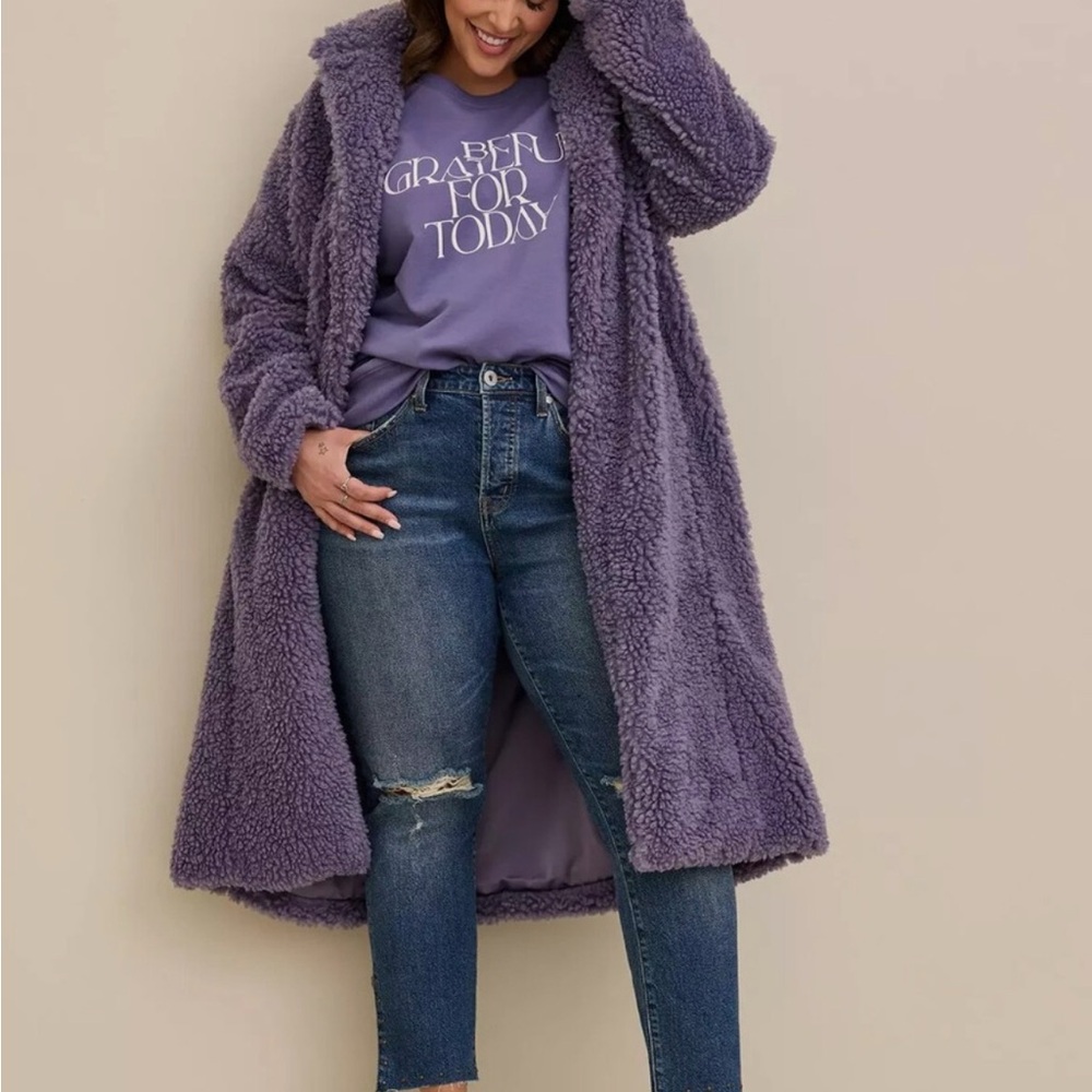 Torrid Plush Purple Teddy Jacket